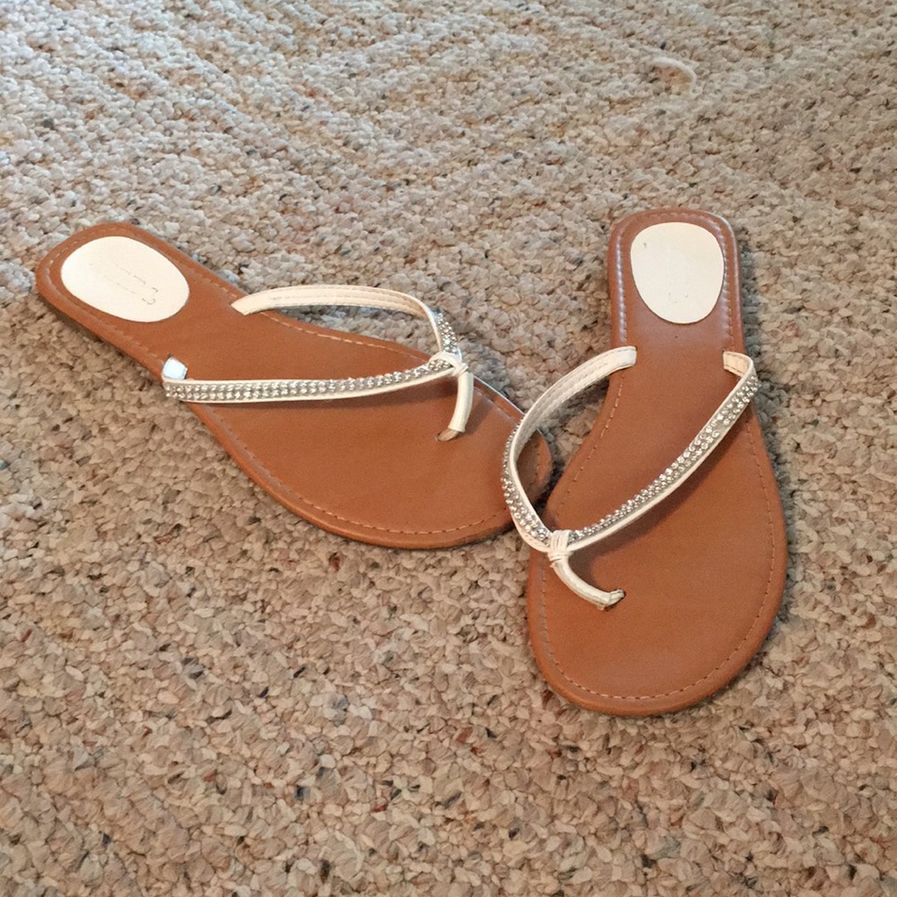 White Beaded Flats